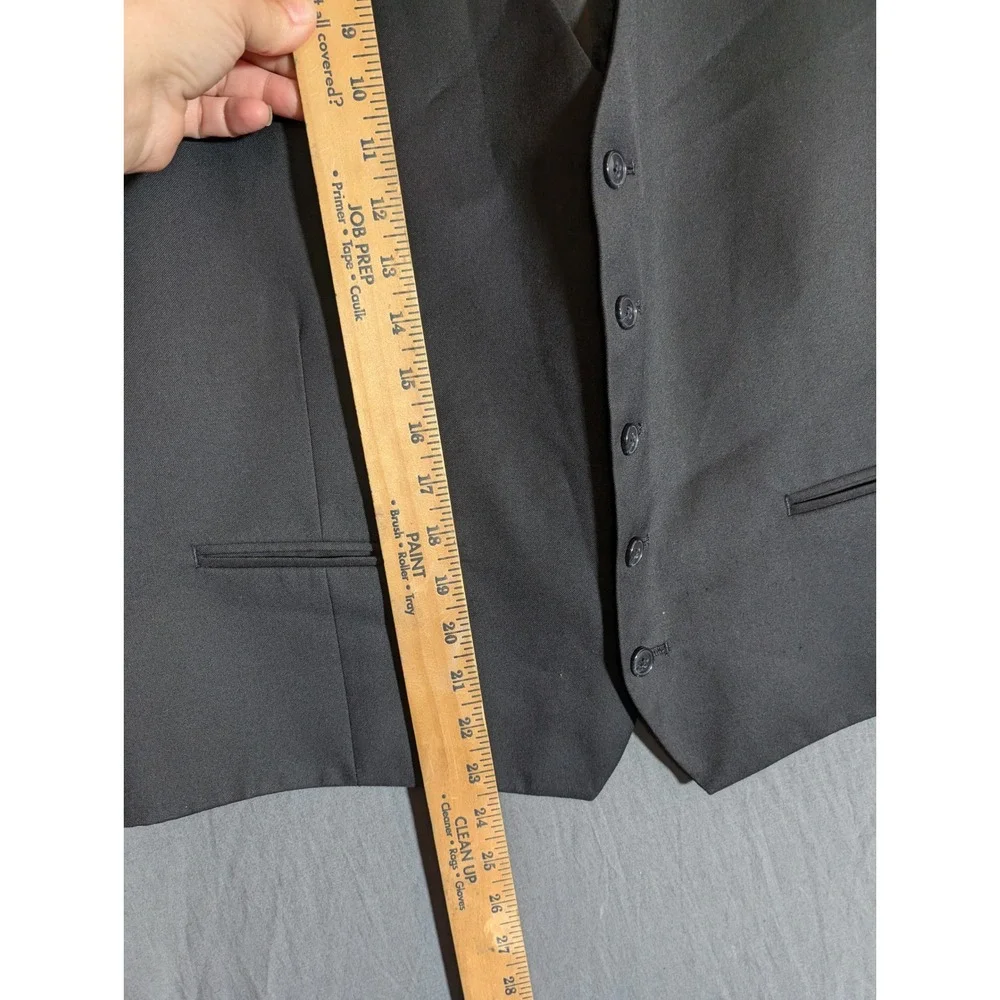 Mens Black Formal Dress Vest Waistcoat Suit Groomsmen Wedding maybe XL?‎
